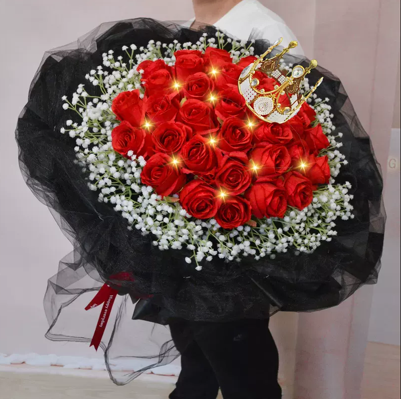 全国鲜花速递同城配送女友99朵红玫瑰花束生日